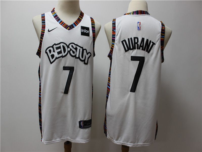 Men Brooklyn Nets #7 Durant White Game Nike NBA Jerseys->los angeles lakers->NBA Jersey